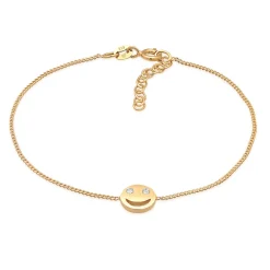 Elli "Armband mit Smiling Face | Kristall (Weiß)< Armbänder|Silber