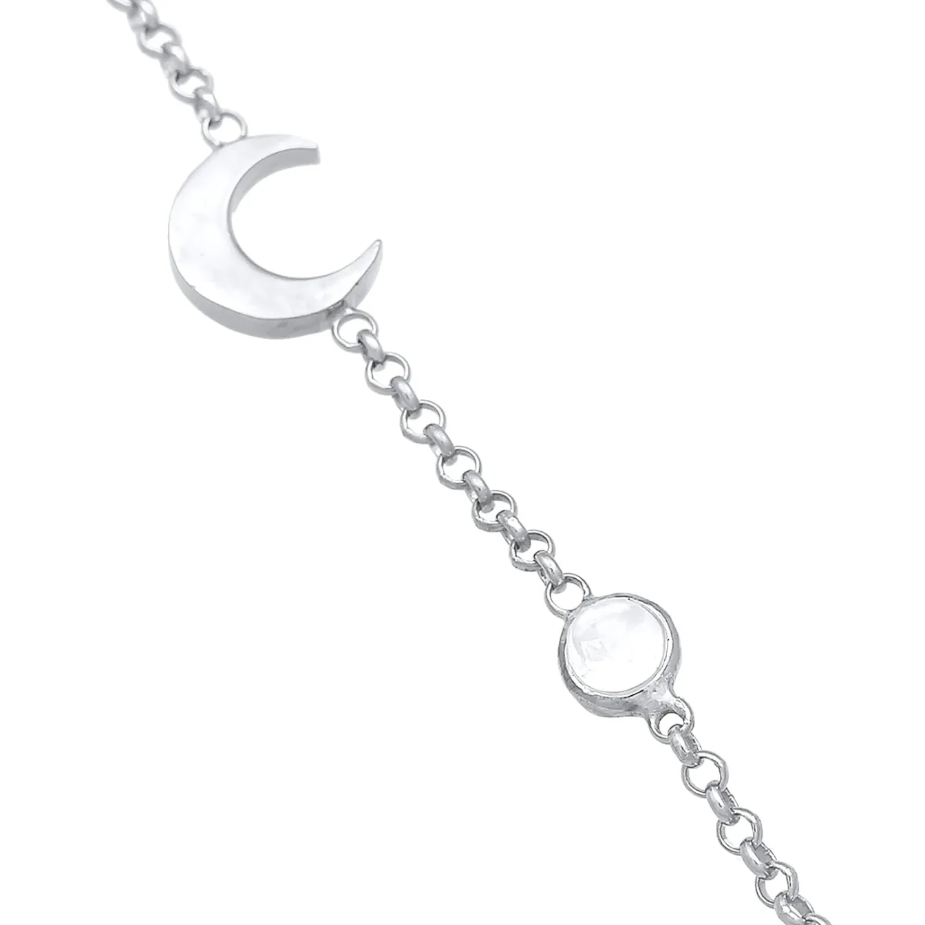 Elli "Armband Mond | Mondstein (Weiß)< Symbol-schmuck|Fußschmuck