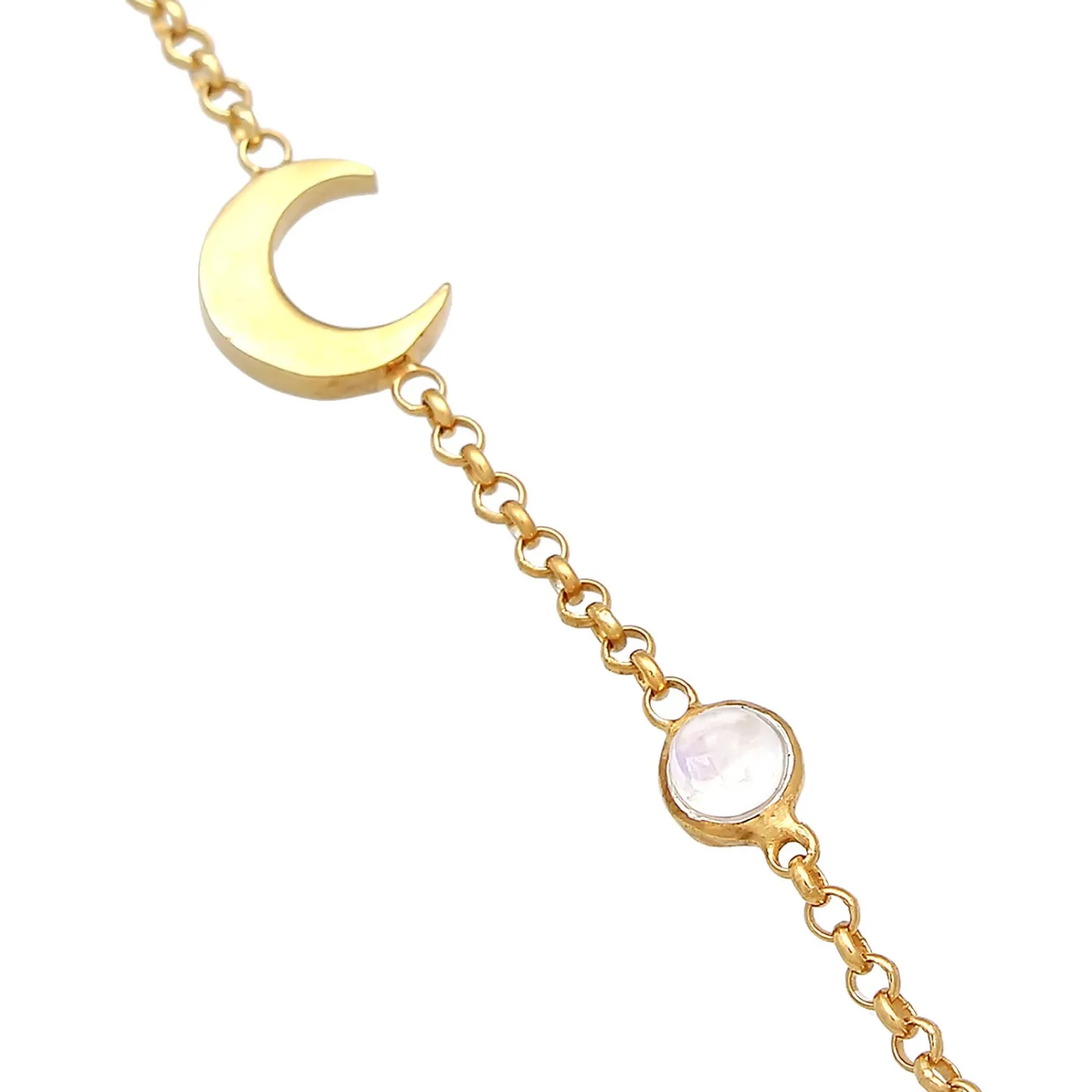 Elli "Armband Mond | Mondstein (Weiß)< Symbol-schmuck|Fußschmuck