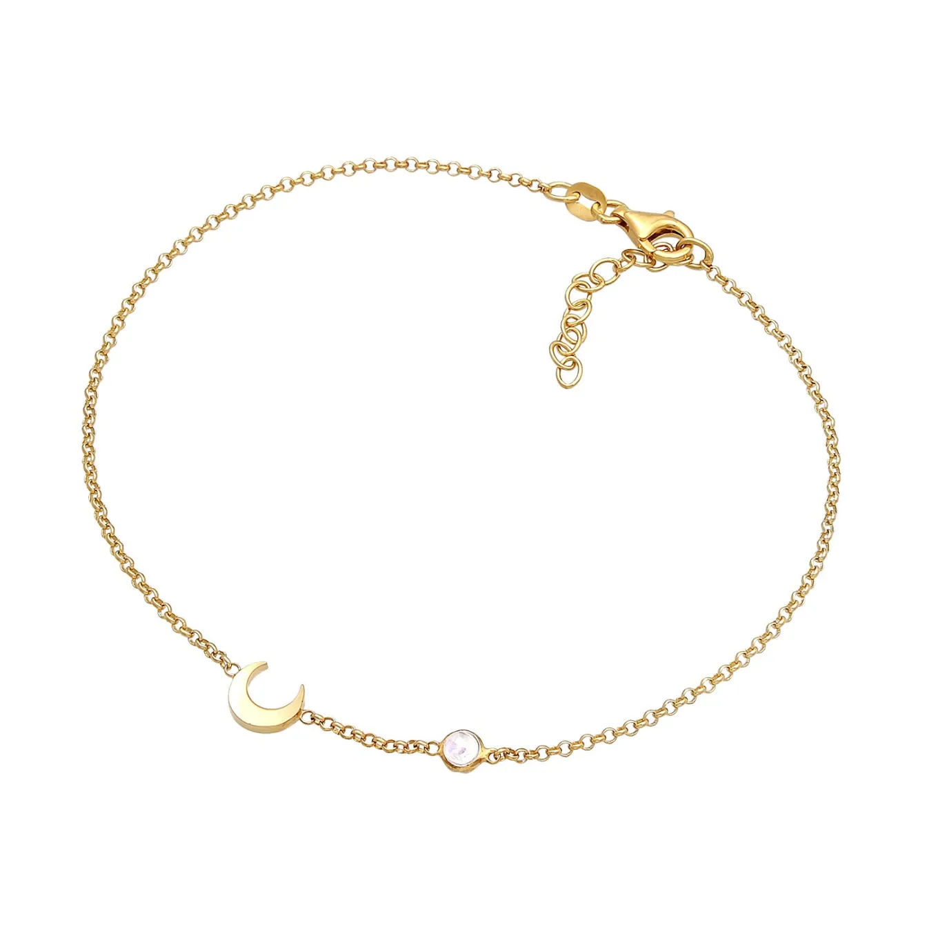 Elli "Armband Mond | Mondstein (Weiß)< Symbol-schmuck|Fußschmuck