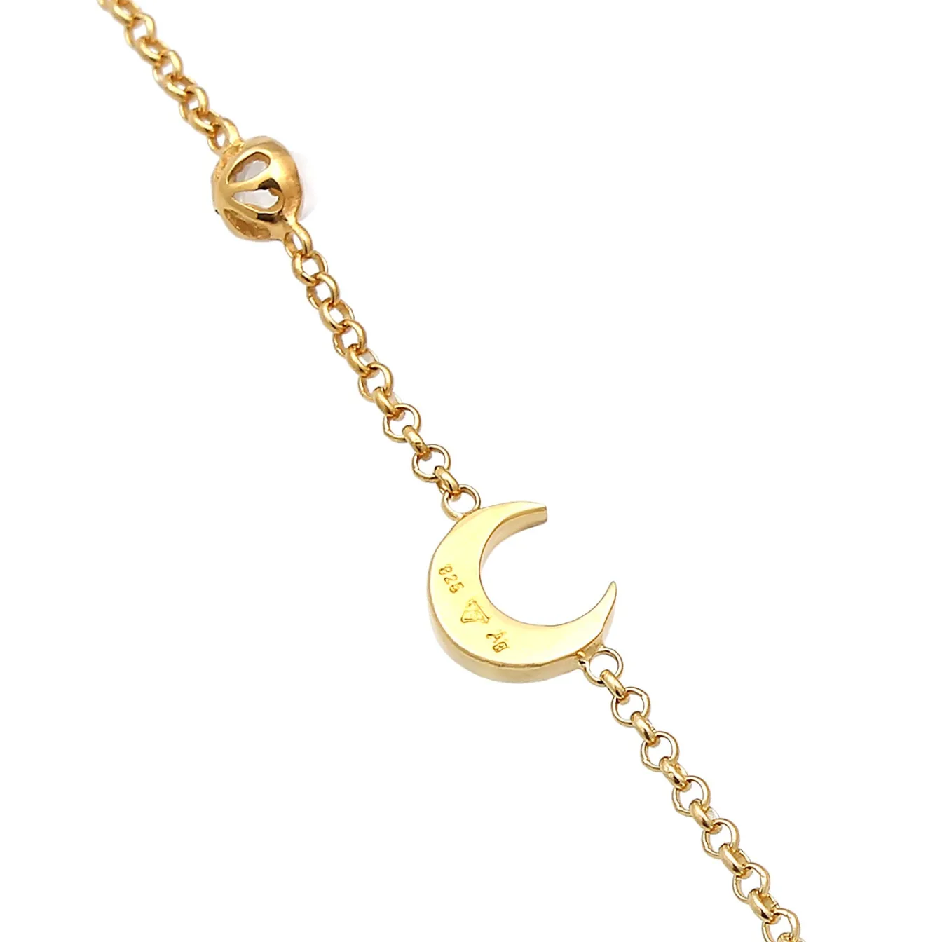 Elli "Armband Mond | Mondstein (Weiß)< Symbol-schmuck|Fußschmuck