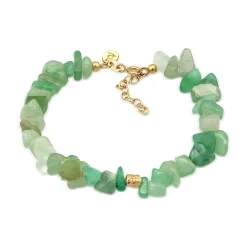 Elli "Armband Naturstein | Aventurin (Grün)< Armbänder|Vergoldet