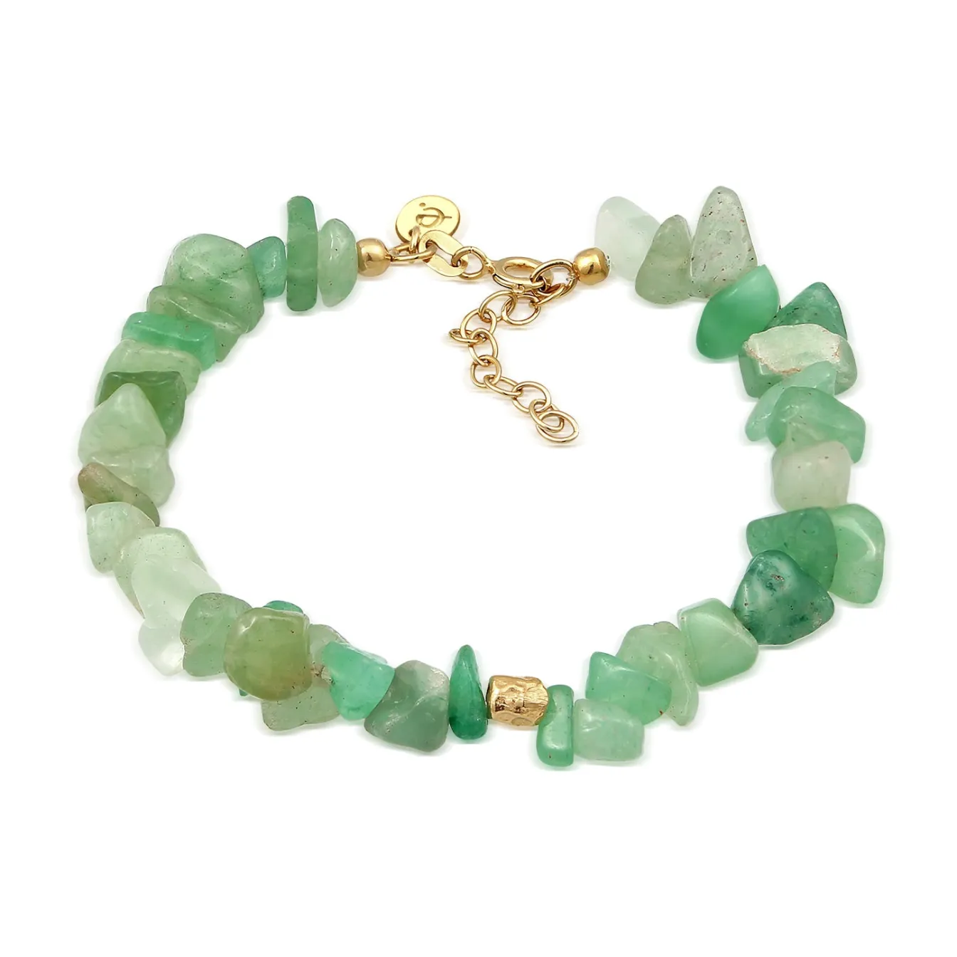 Elli "Armband Naturstein | Aventurin (Grün)< Armbänder|Vergoldet