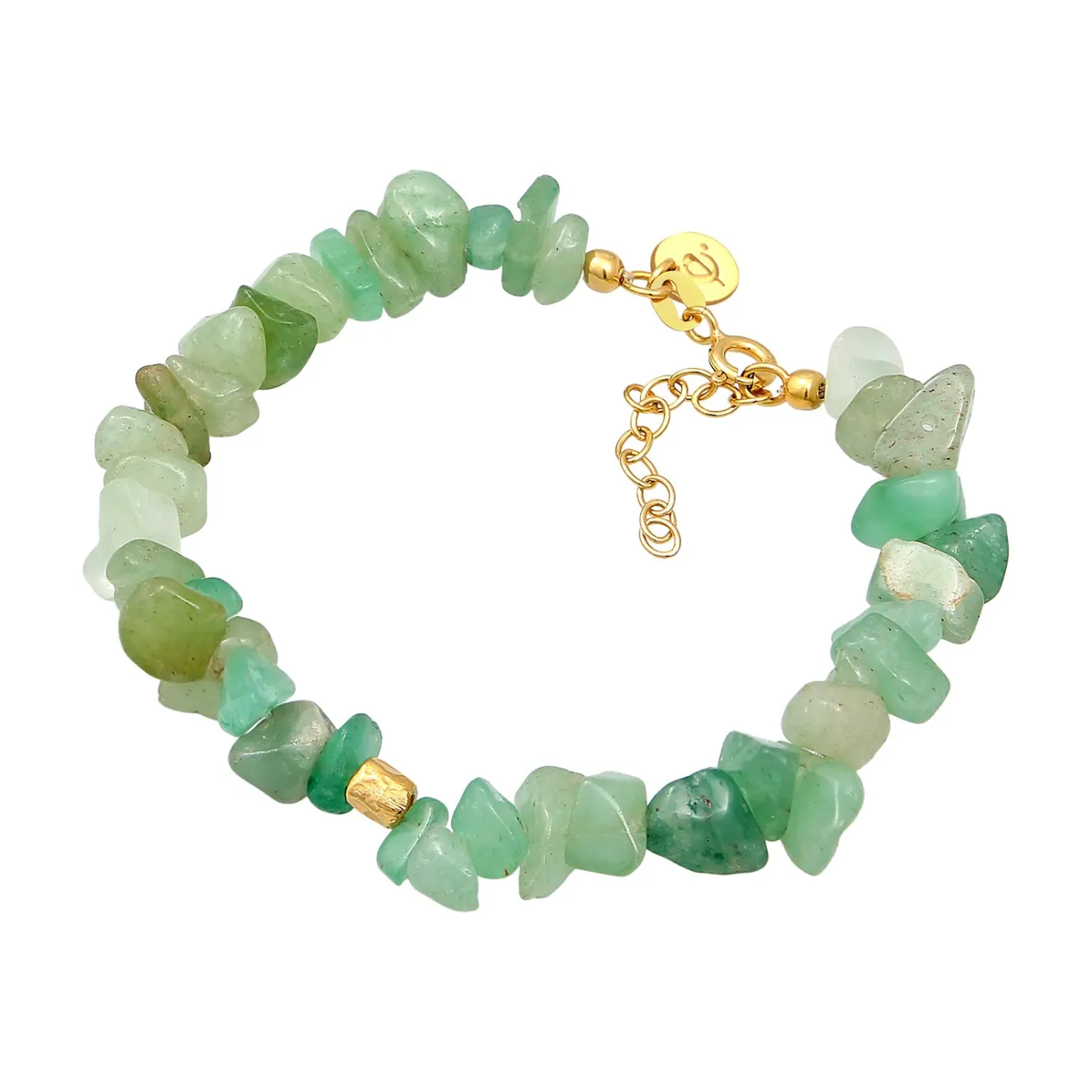 Elli "Armband Naturstein | Aventurin (Grün)< Armbänder|Vergoldet