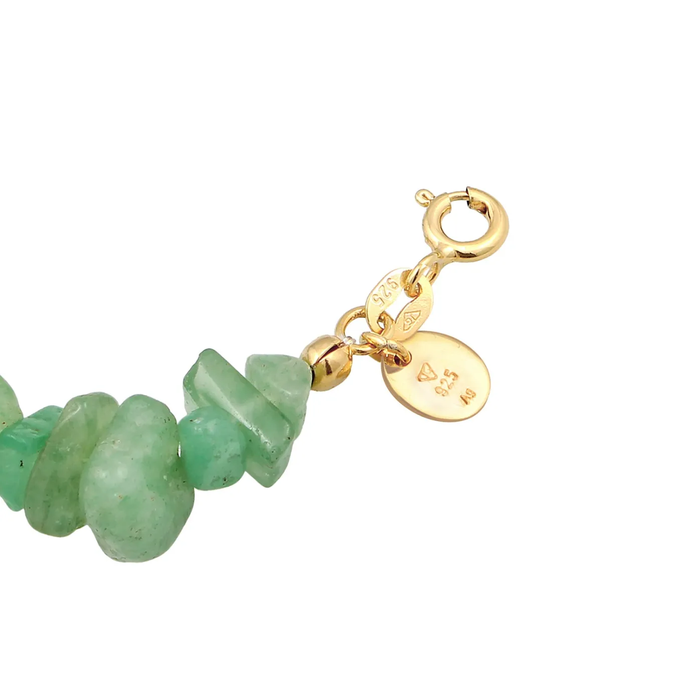 Elli "Armband Naturstein | Aventurin (Grün)< Armbänder|Vergoldet