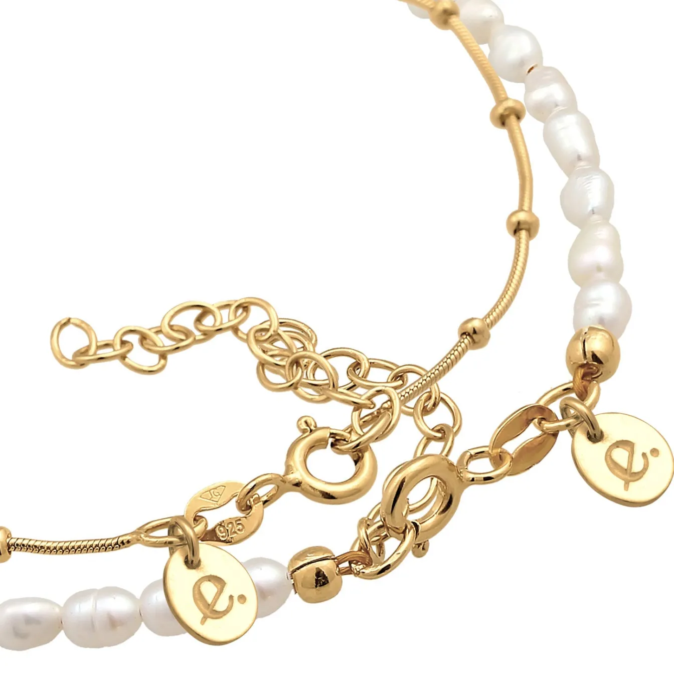 Elli "Armband Set Kugelkette | Süßwasserperle< Hochzeit|Perlen