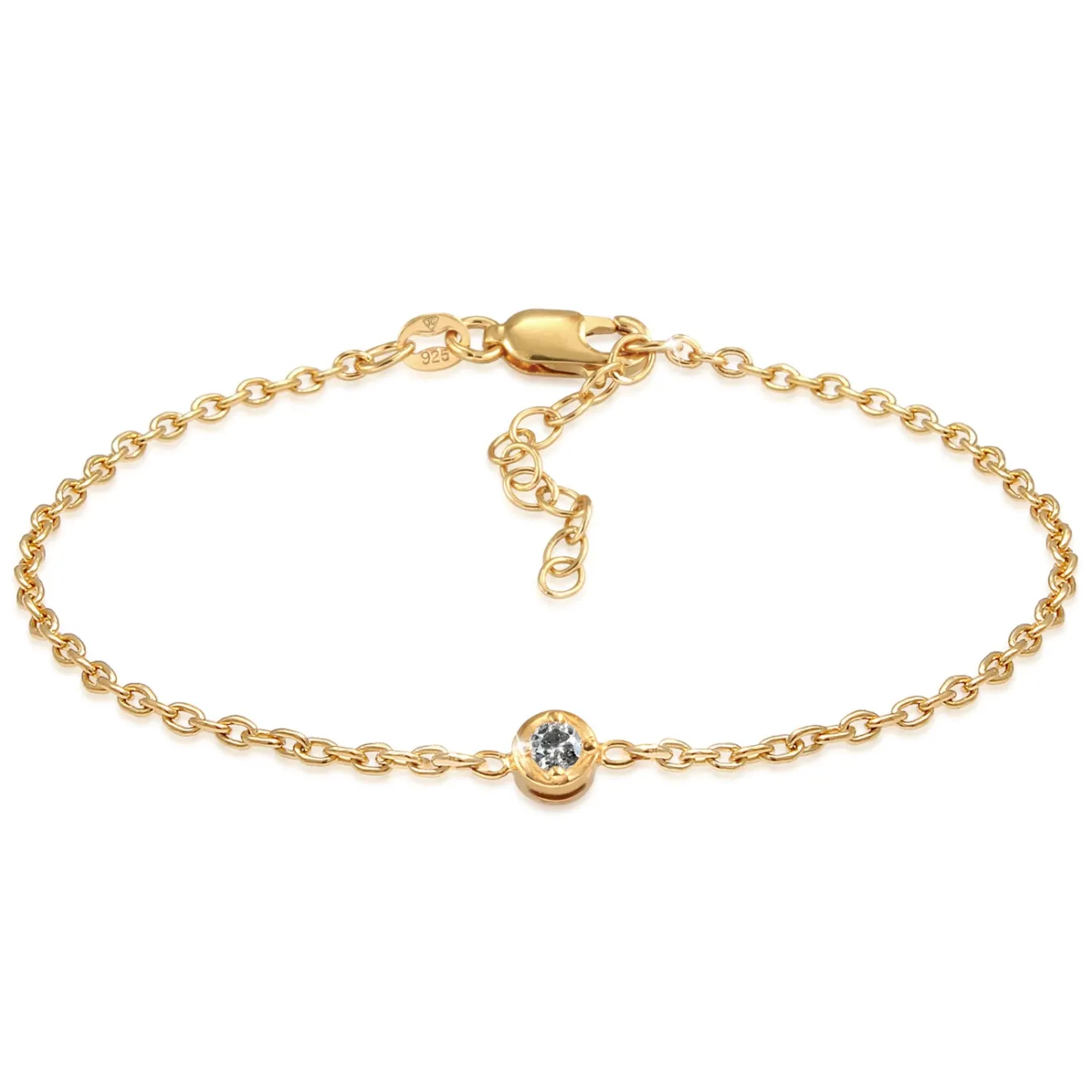 Elli "Armband Solitär | Salt & Pepper Diamant (0.11 ct.)< Armbänder|Vergoldet