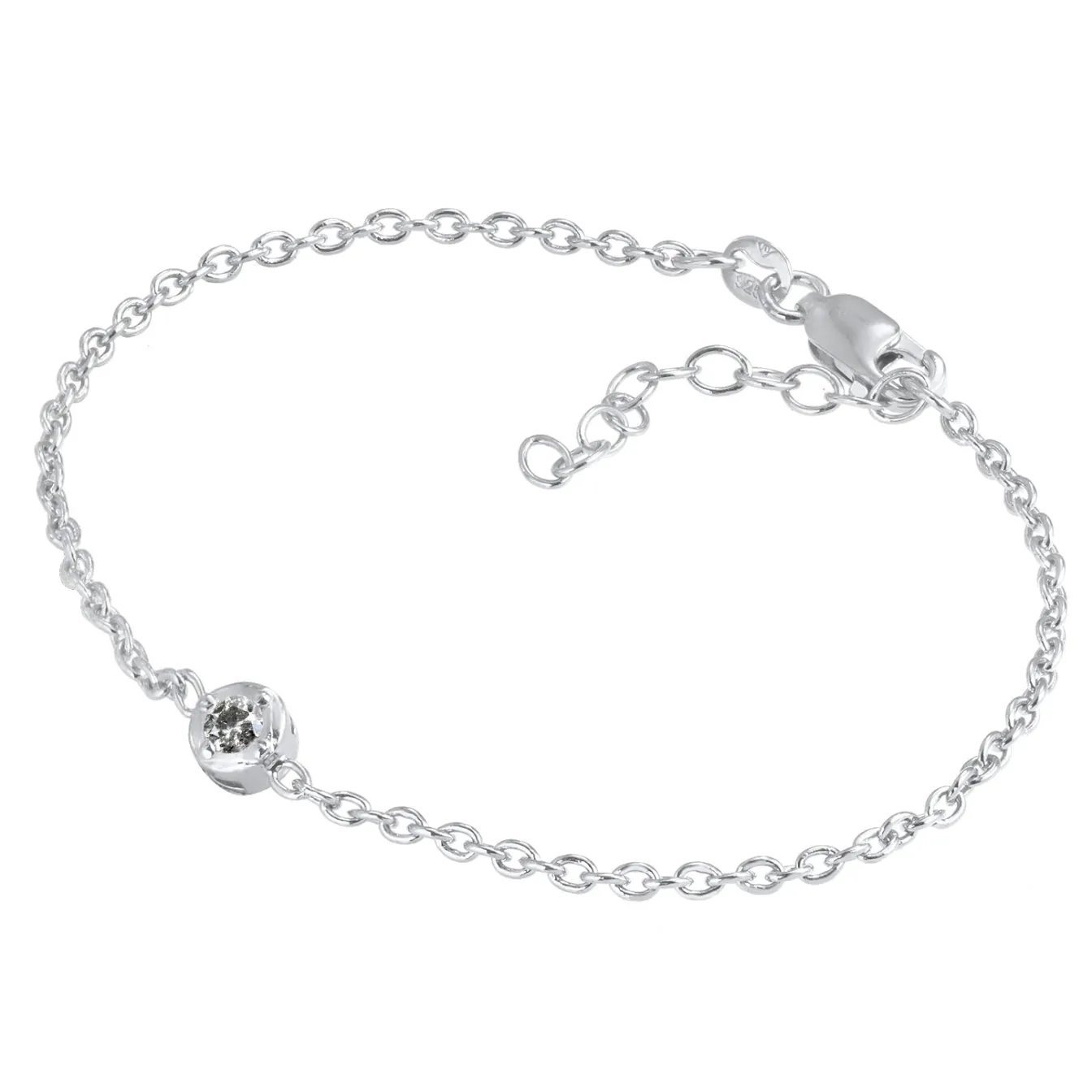 Elli "Armband Solitär | Salt & Pepper Diamant (0.11 ct.)< Armbänder|Vergoldet