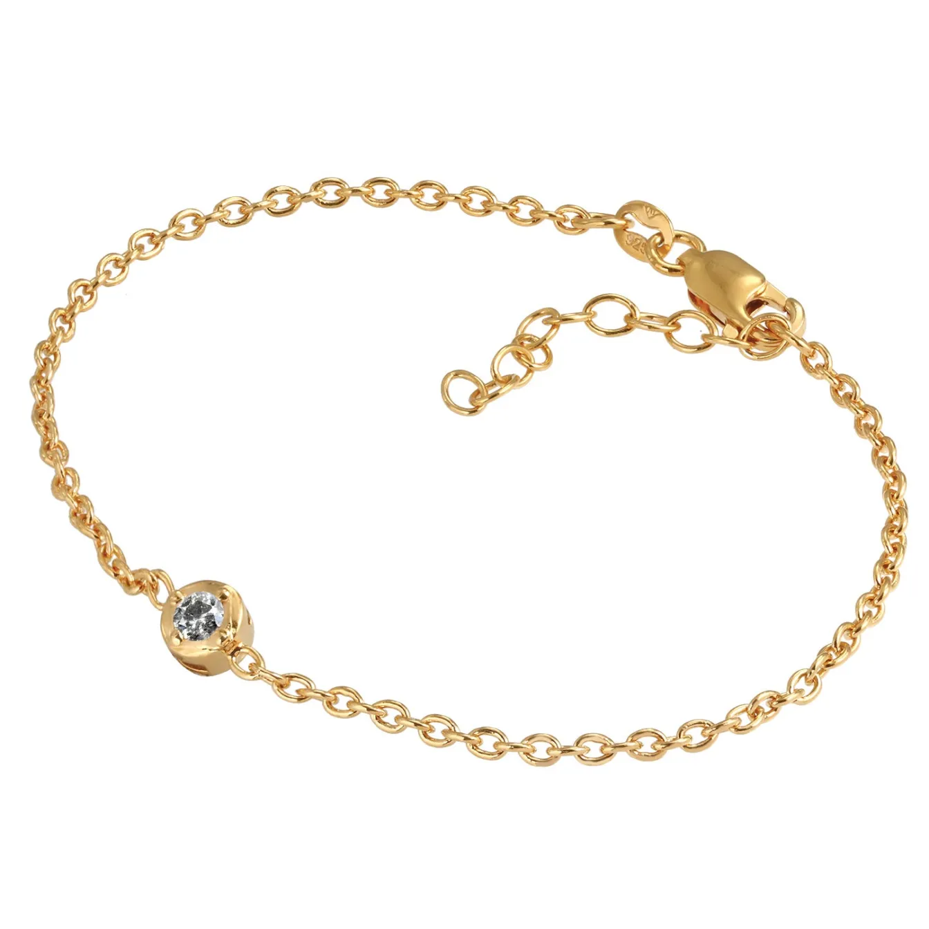 Elli "Armband Solitär | Salt & Pepper Diamant (0.11 ct.)< Armbänder|Vergoldet