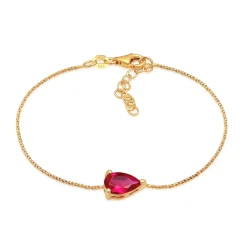 Elli "Armband Solitär | Synth. Rubin (Rot)< Edelsteine|Armbänder