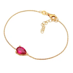 Elli "Armband Solitär | Synth. Rubin (Rot)< Edelsteine|Armbänder