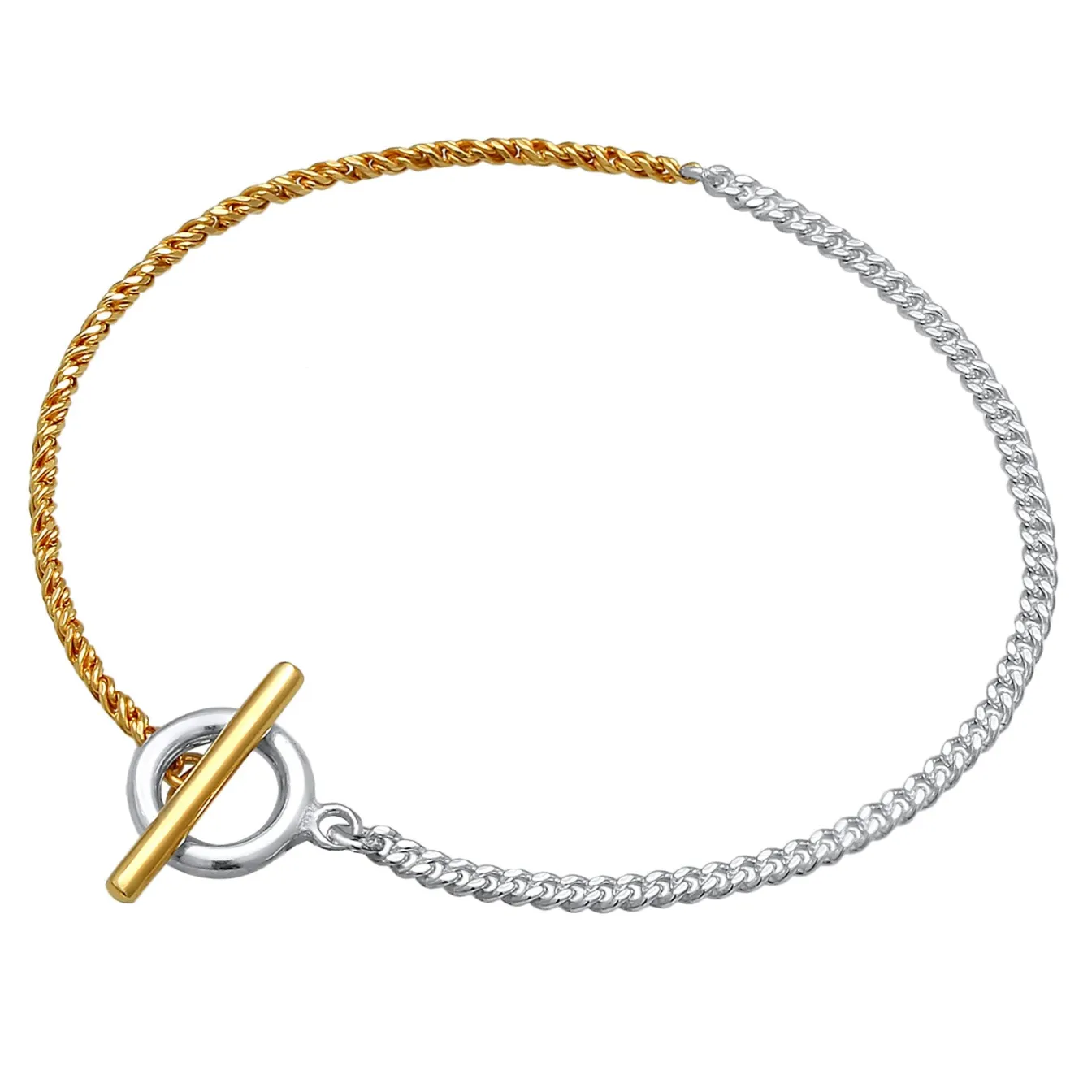 Elli "Armband T-Bar Bicolor< Armbänder|Vergoldet