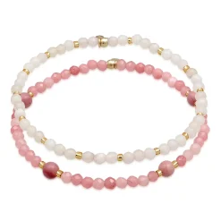 Elli "ArmbandSet Perlen | Achat, Quarz (Rosa)< Perlen|Armbänder