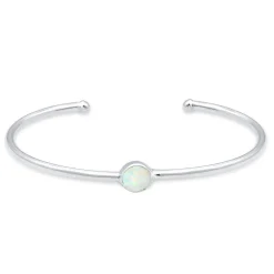 Elli "Armreif | Opal ( Weiß )< Armbänder|Vergoldet