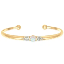 Elli "Armreif | Opal (Weiß)< Armbänder|Vergoldet