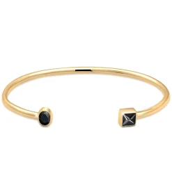 Elli "Armreif | Zirkonia ( Schwarz )< Armbänder|Vergoldet