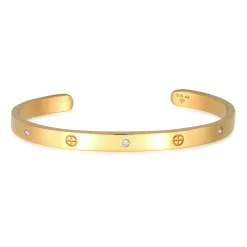 Elli "Armreif | Zirkonia (Weiß)< Vergoldet|Armbänder