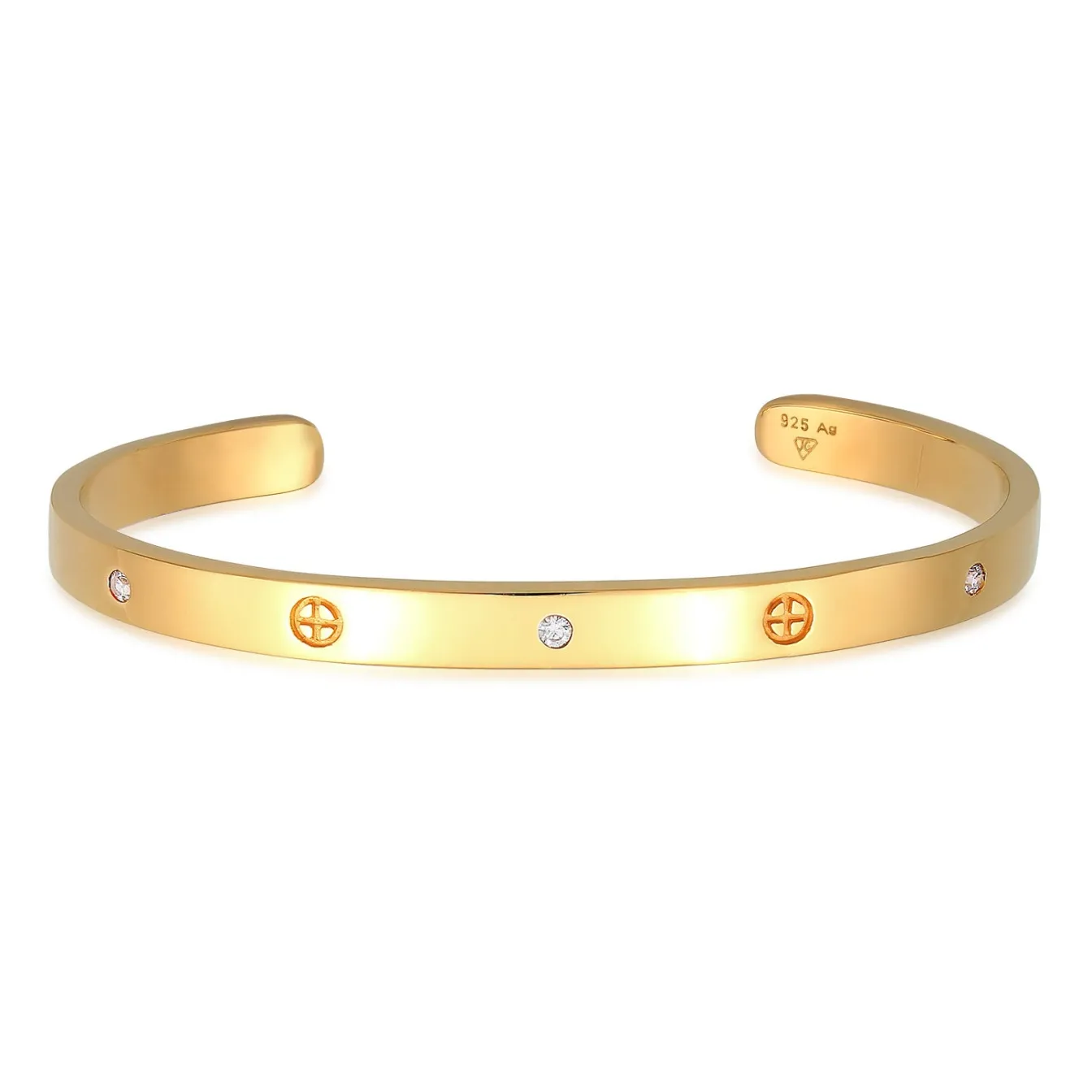 Elli "Armreif | Zirkonia (Weiß)< Vergoldet|Armbänder