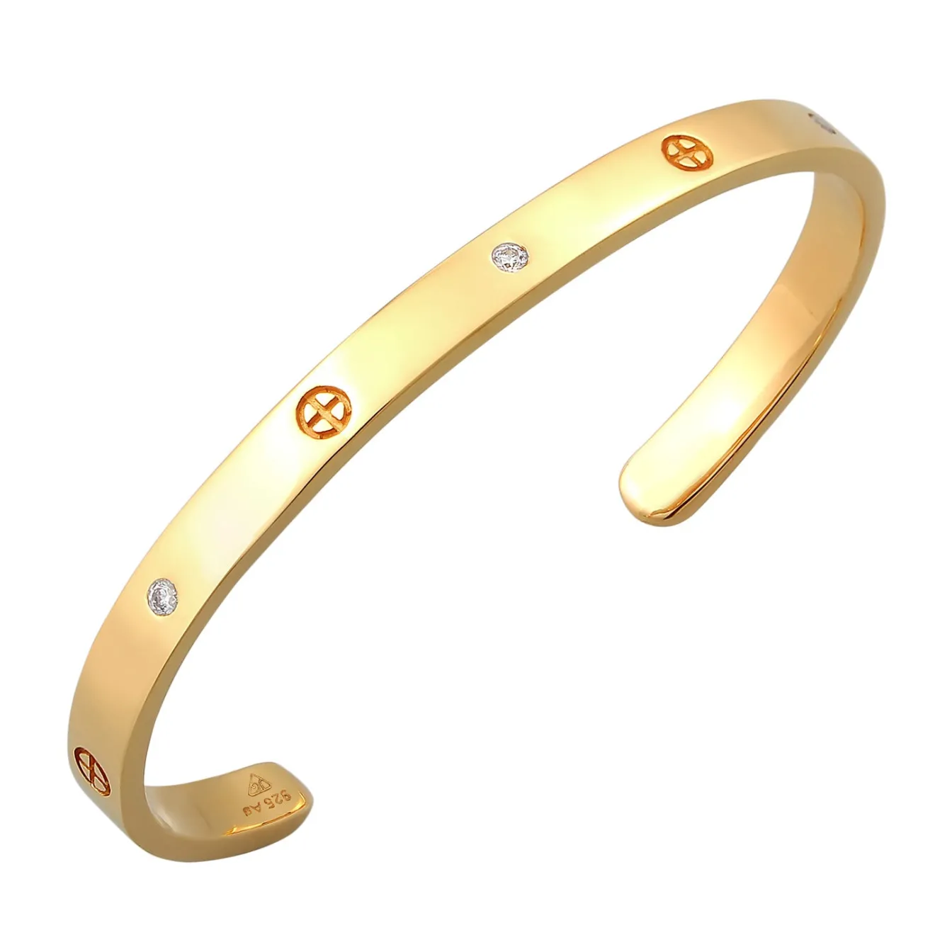 Elli "Armreif | Zirkonia (Weiß)< Vergoldet|Armbänder