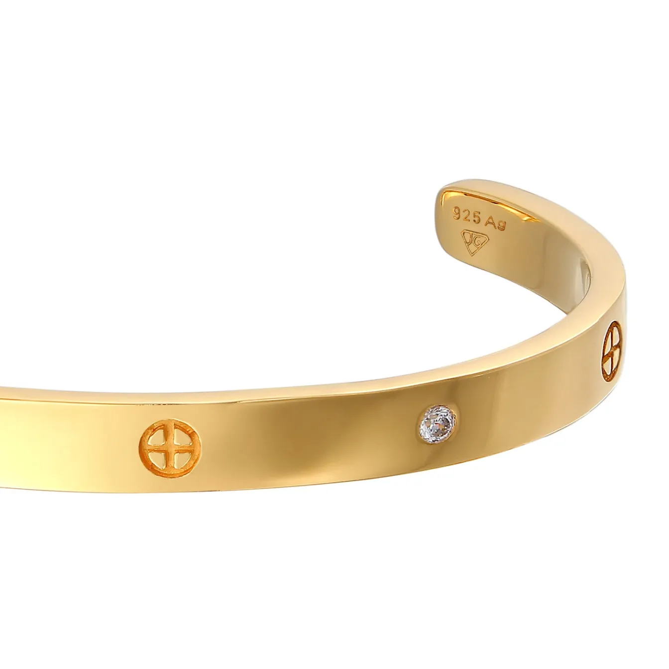 Elli "Armreif | Zirkonia (Weiß)< Vergoldet|Armbänder
