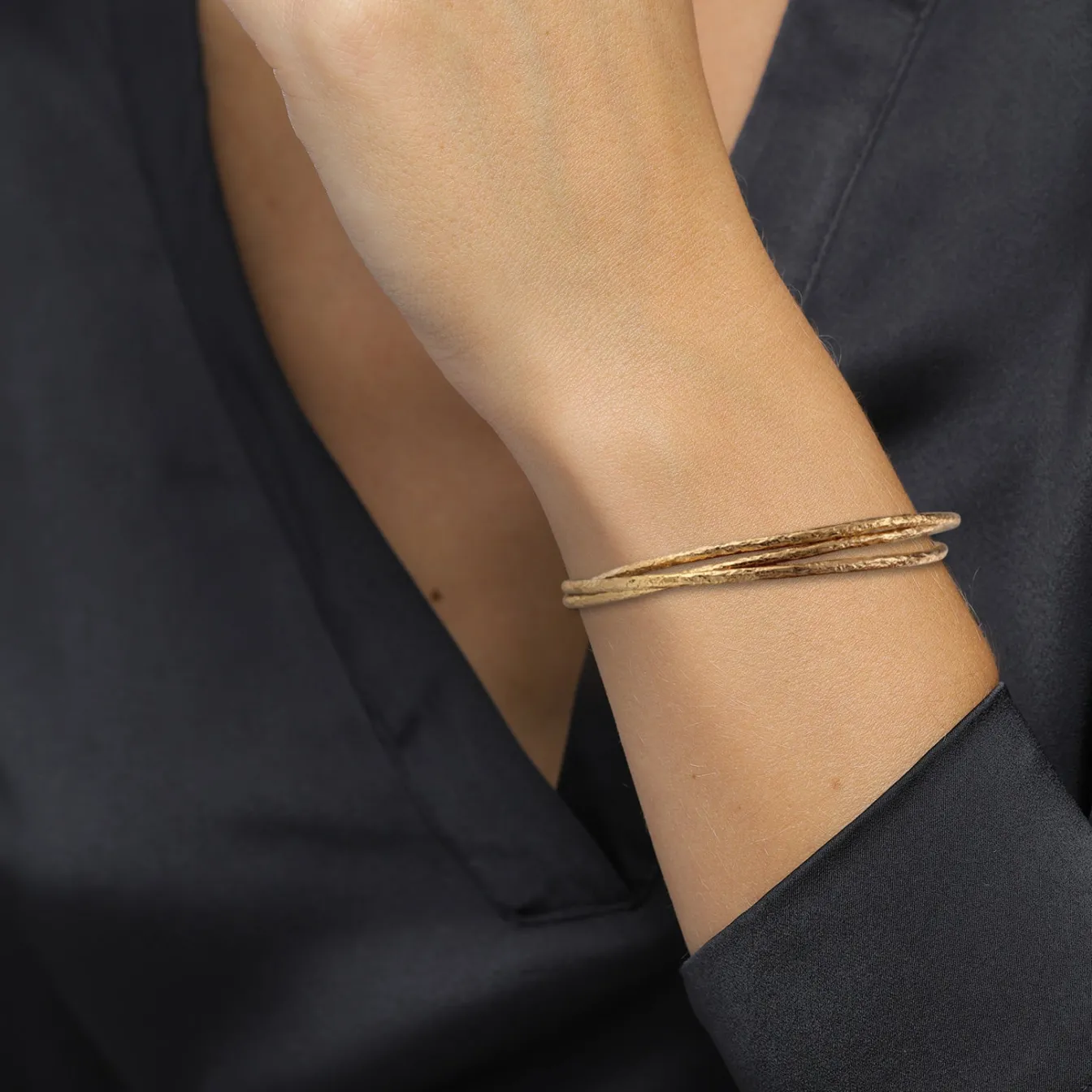 Elli "Armreif Trio Organic< Vergoldet|Armbänder
