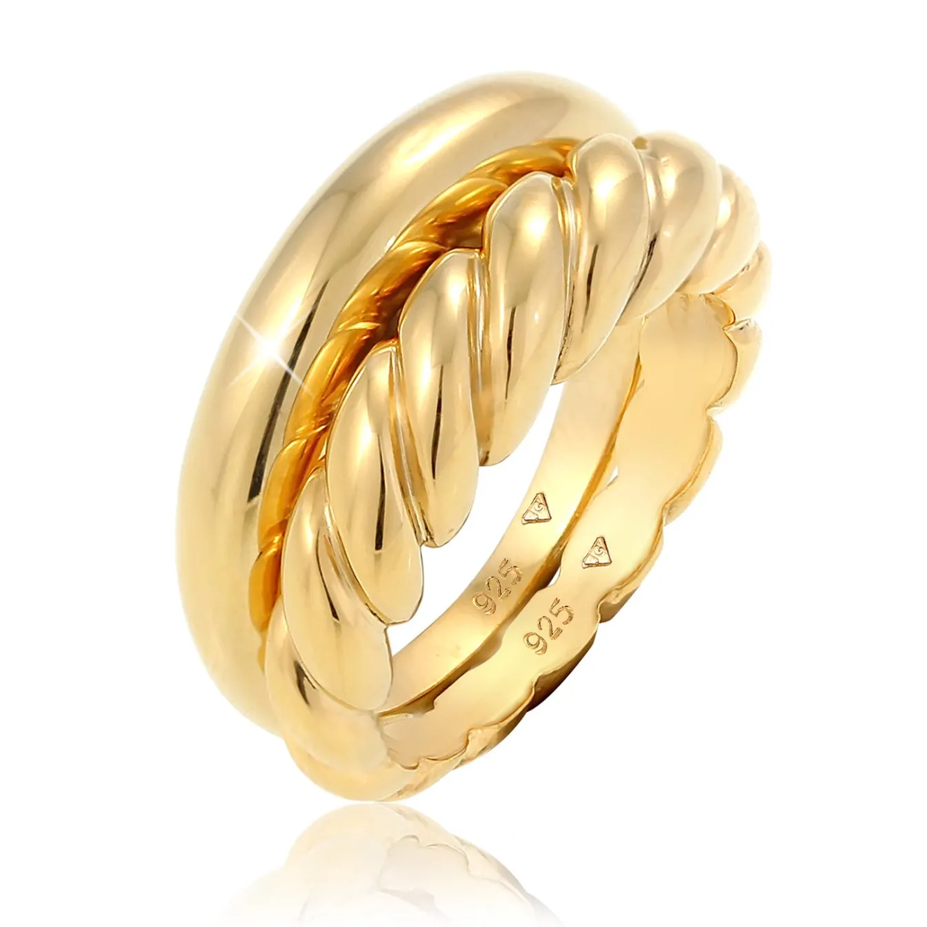 Elli "Bandring< Ringe|Vergoldet