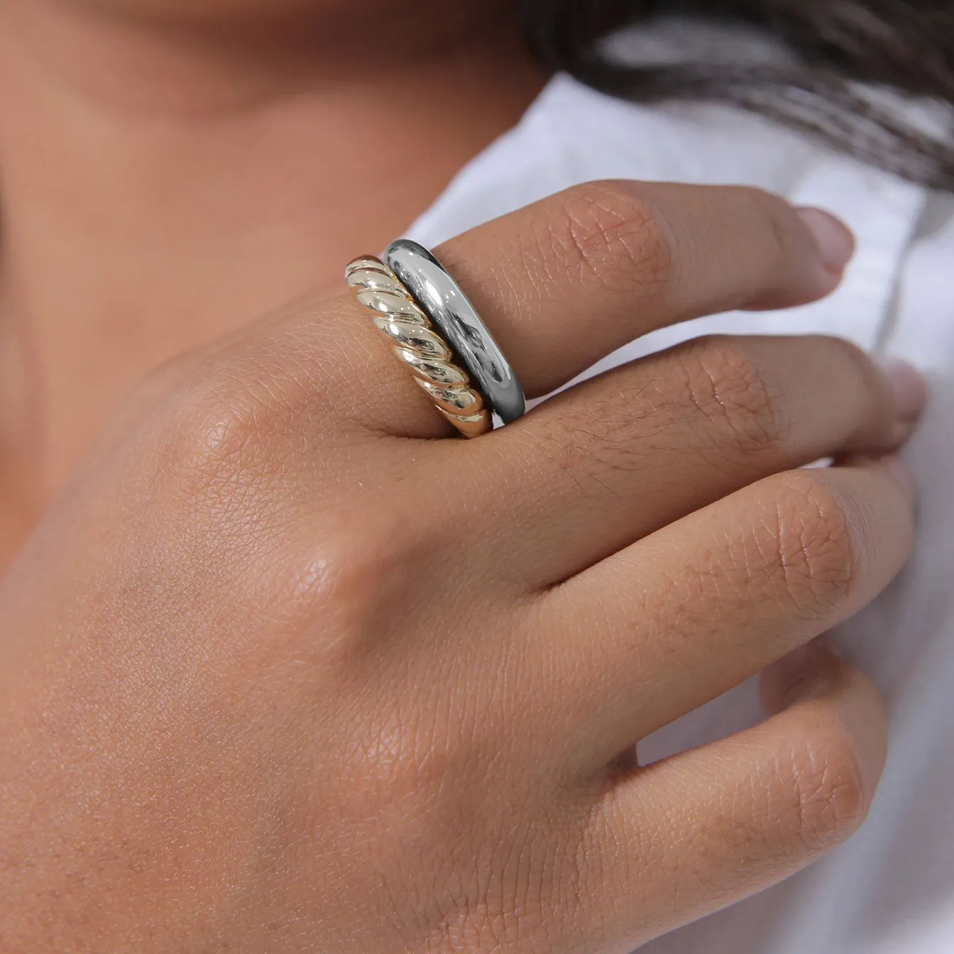Elli "Bandring< Ringe|Vergoldet