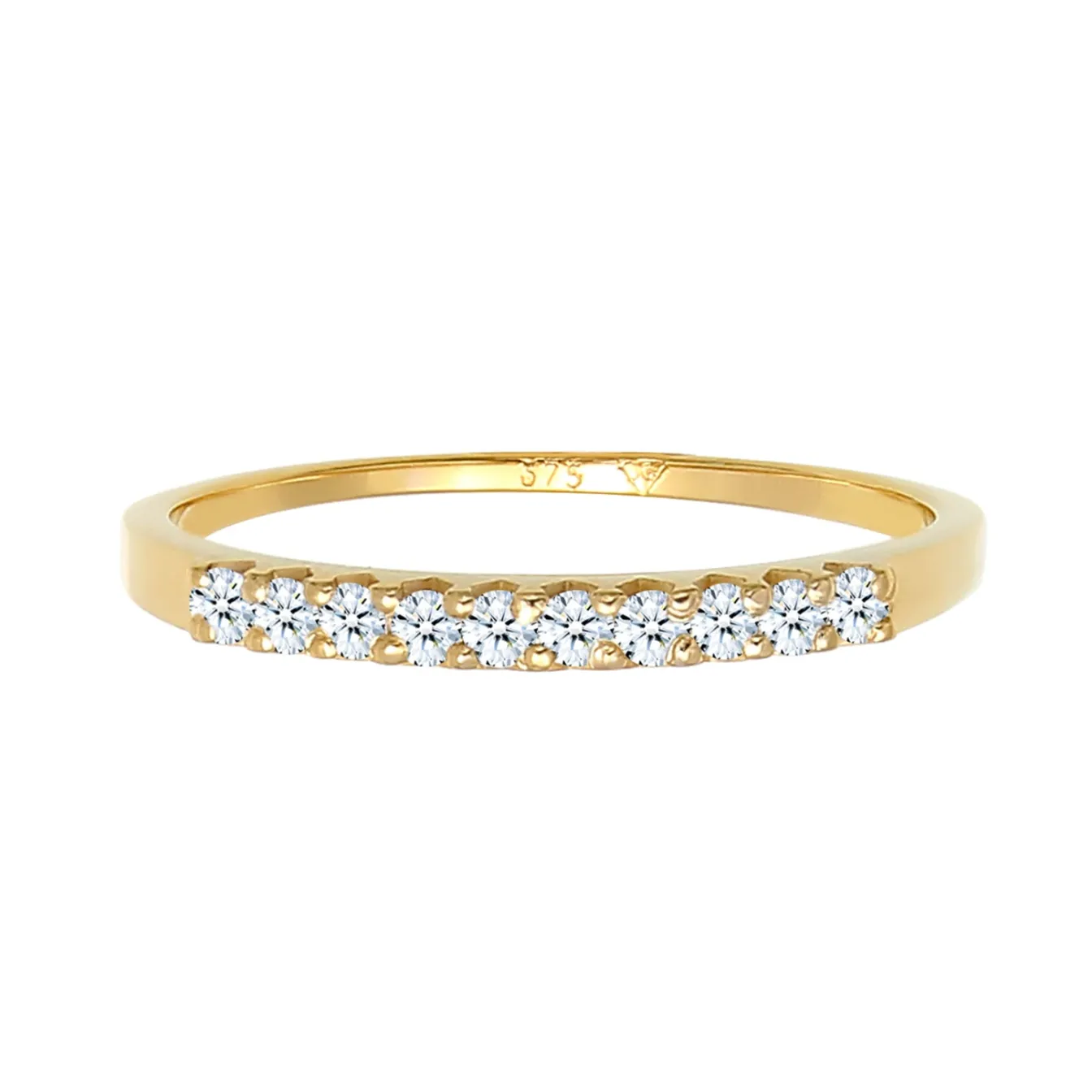 Elli "Bandring | Diamant ( Weiß, 0,15 ct )< Ringe|Echtgold