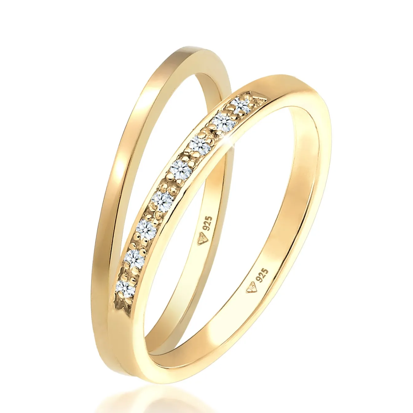 Elli "Bandring | Diamant ( Weiß, 0,04 ct )< Ringe|Silber