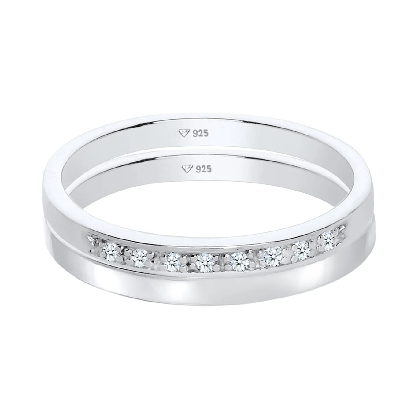 Elli "Bandring | Diamant ( Weiß, 0,04 ct )< Ringe|Silber