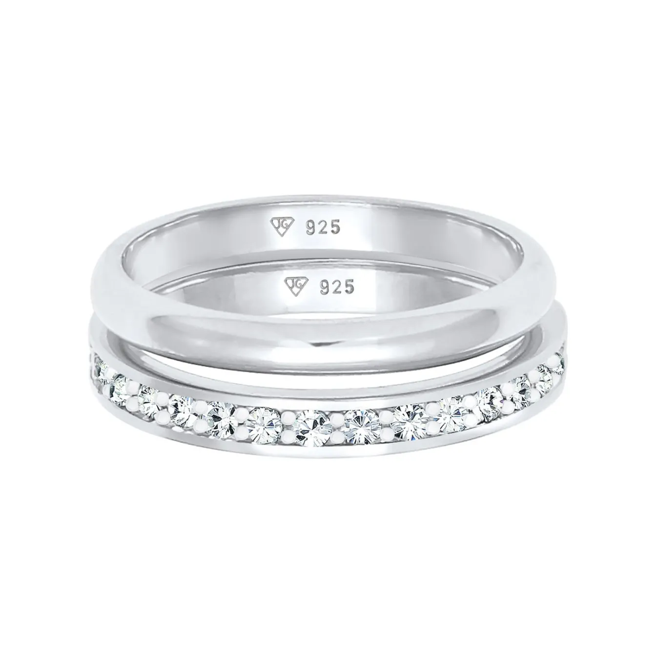 Elli "Bandring | Kristall (Weiß)< Ringe|Vergoldet