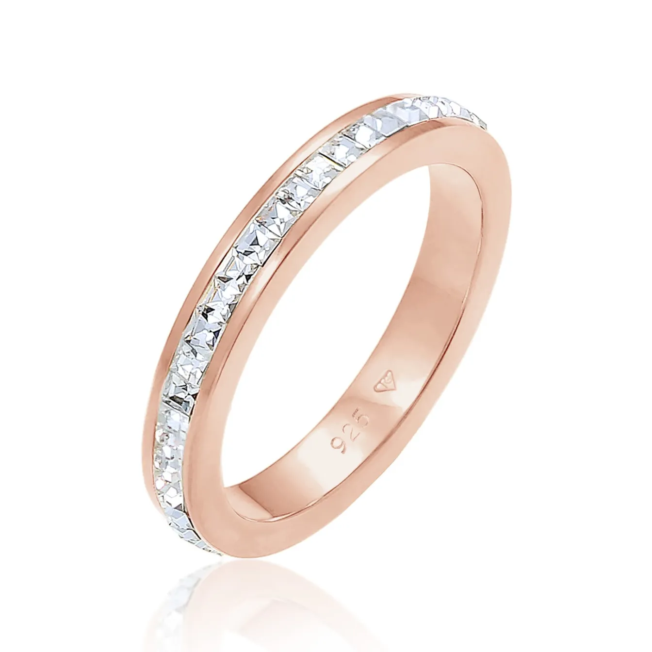 Elli "Bandring | Kristall (Weiß)< Roségold|Ringe