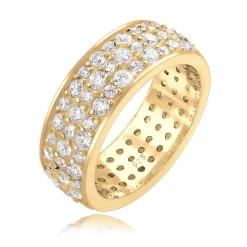 Elli "Bandring | Zirkonia ( Weiß )< Ringe|Vergoldet