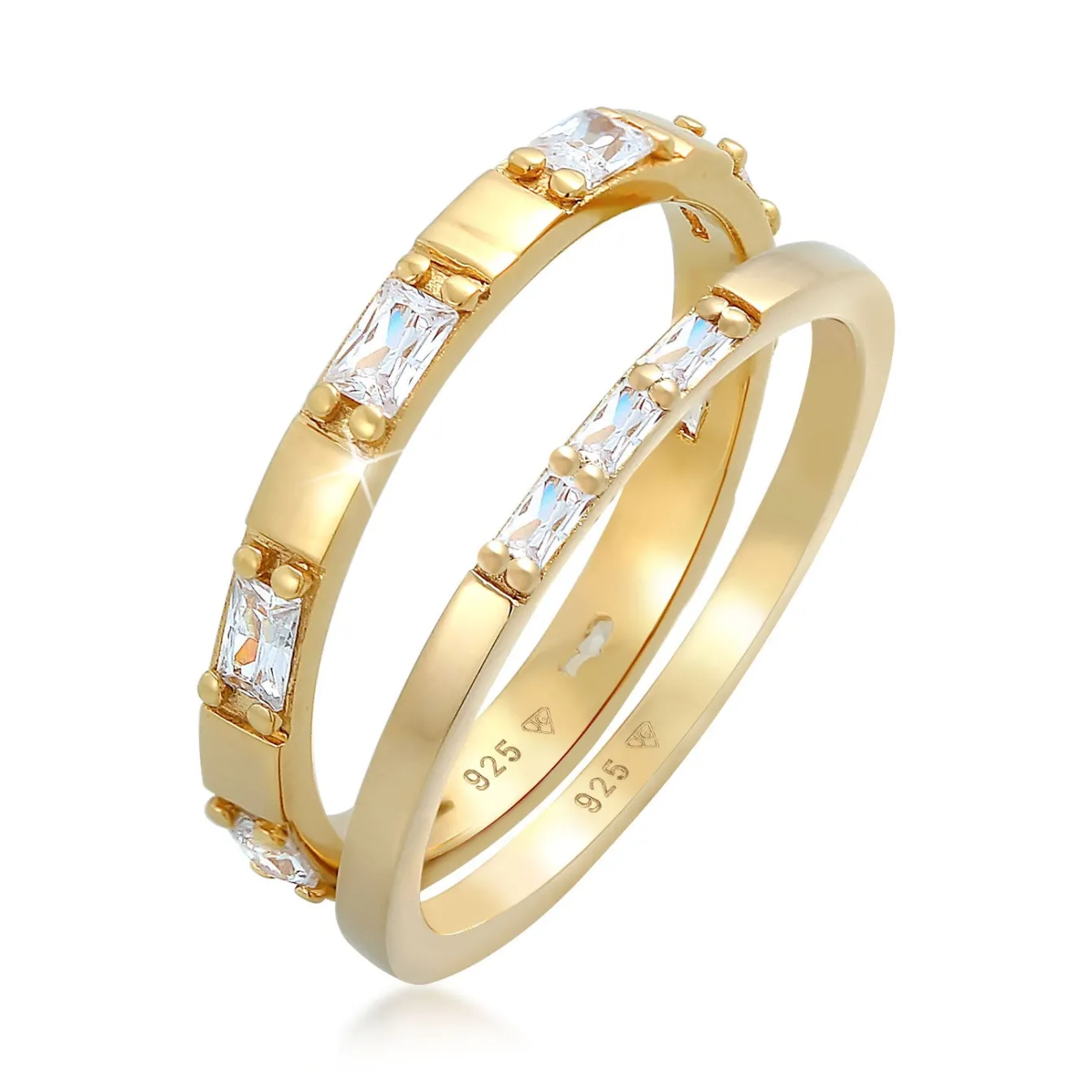 Elli "Bandring | Zirkonia ( Weiß )< Ringe|Vergoldet