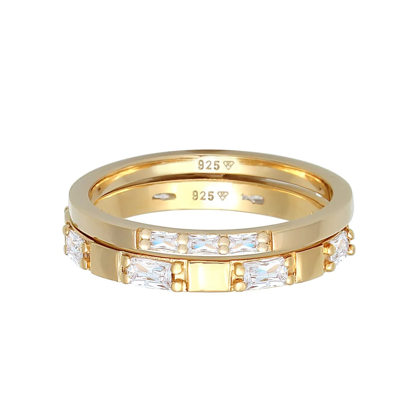 Elli "Bandring | Zirkonia ( Weiß )< Ringe|Vergoldet