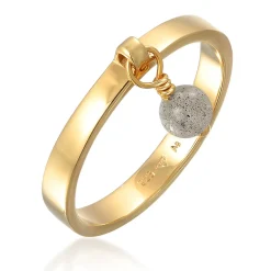 Elli "Bandring Anhänger | Labradorit (Grau)< Ringe|Vergoldet