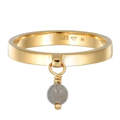 Elli "Bandring Anhänger | Labradorit (Grau)< Ringe|Vergoldet