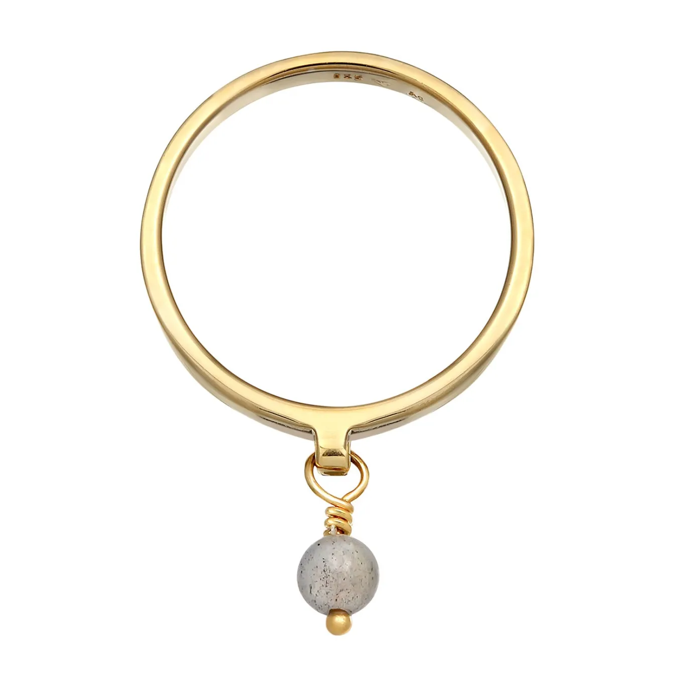 Elli "Bandring Anhänger | Labradorit (Grau)< Ringe|Vergoldet