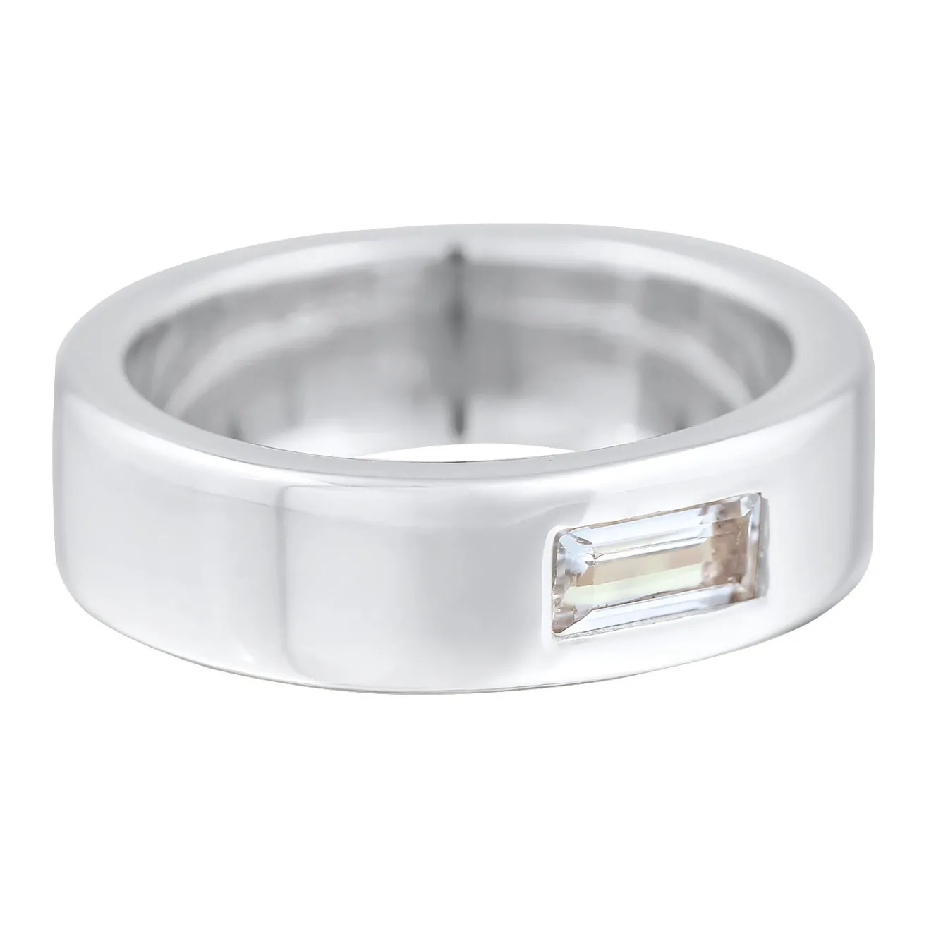 Elli "Bandring Elegant | Topas (weiß)< Ringe|Silber