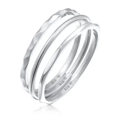 Elli "Bandring 3er Set< Ringe|Vergoldet