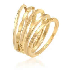 Elli "Bandring 5er Set< Ringe|Silber