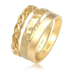 Elli "Bandring 3er Set< Ringe|Vergoldet