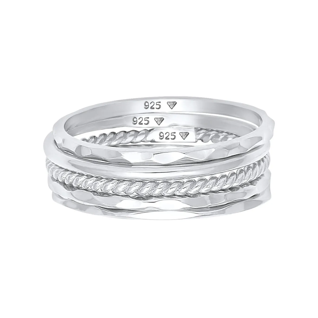 Elli "Bandring 5er Set< Silber|Roségold