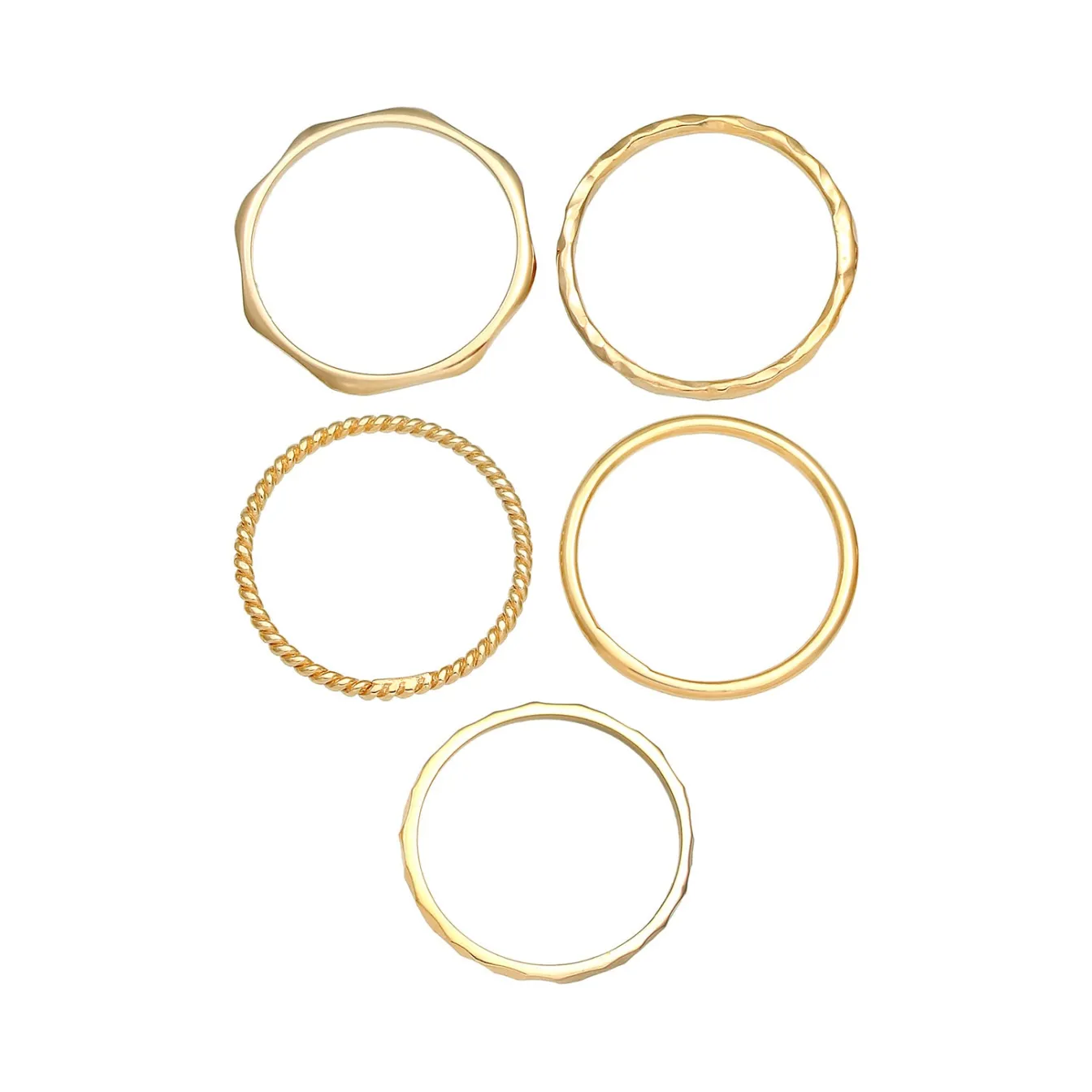 Elli "Bandring 5er Set< Silber|Roségold