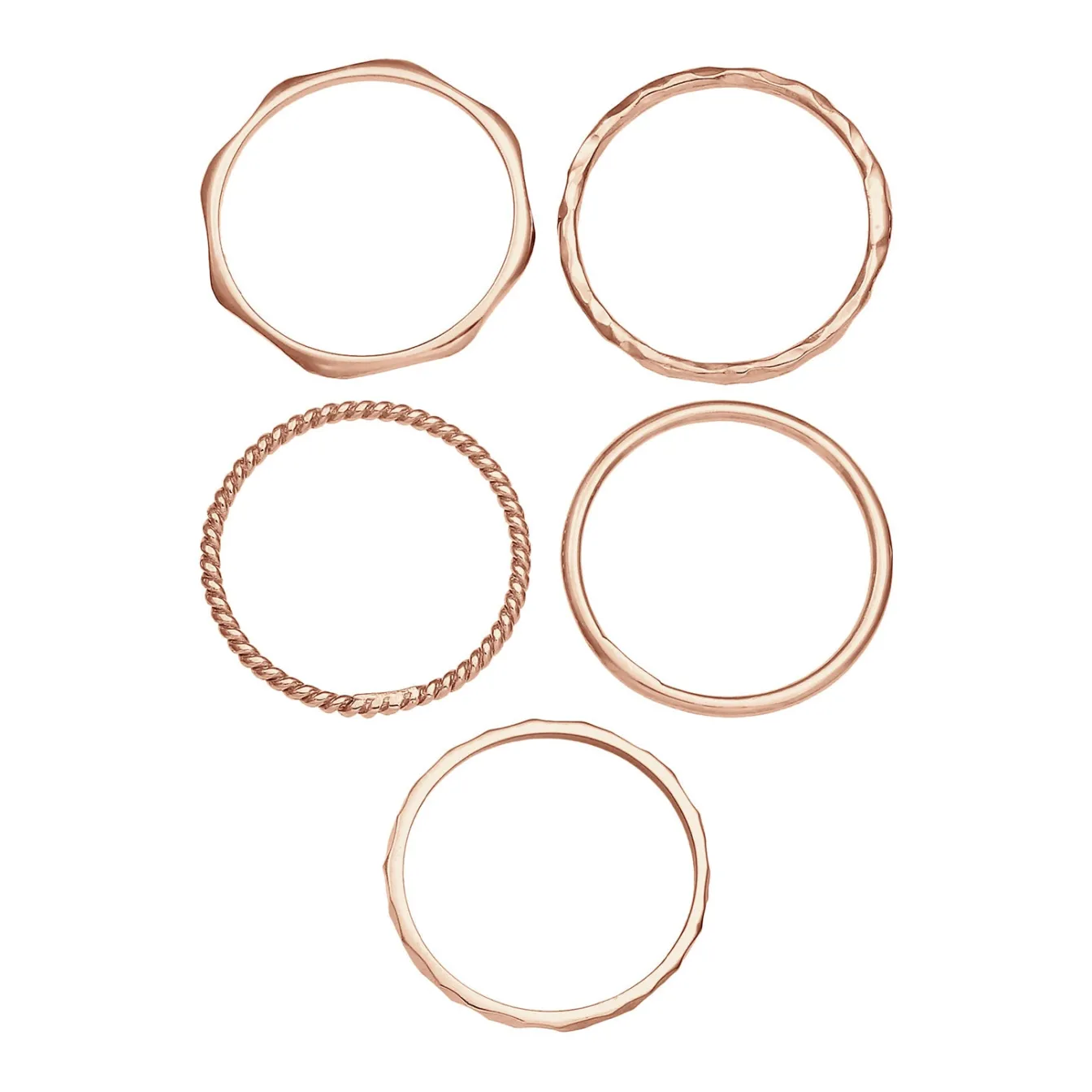 Elli "Bandring 5er Set< Silber|Roségold