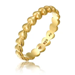 Elli "Bandring Herz< Vergoldet|Symbol-schmuck