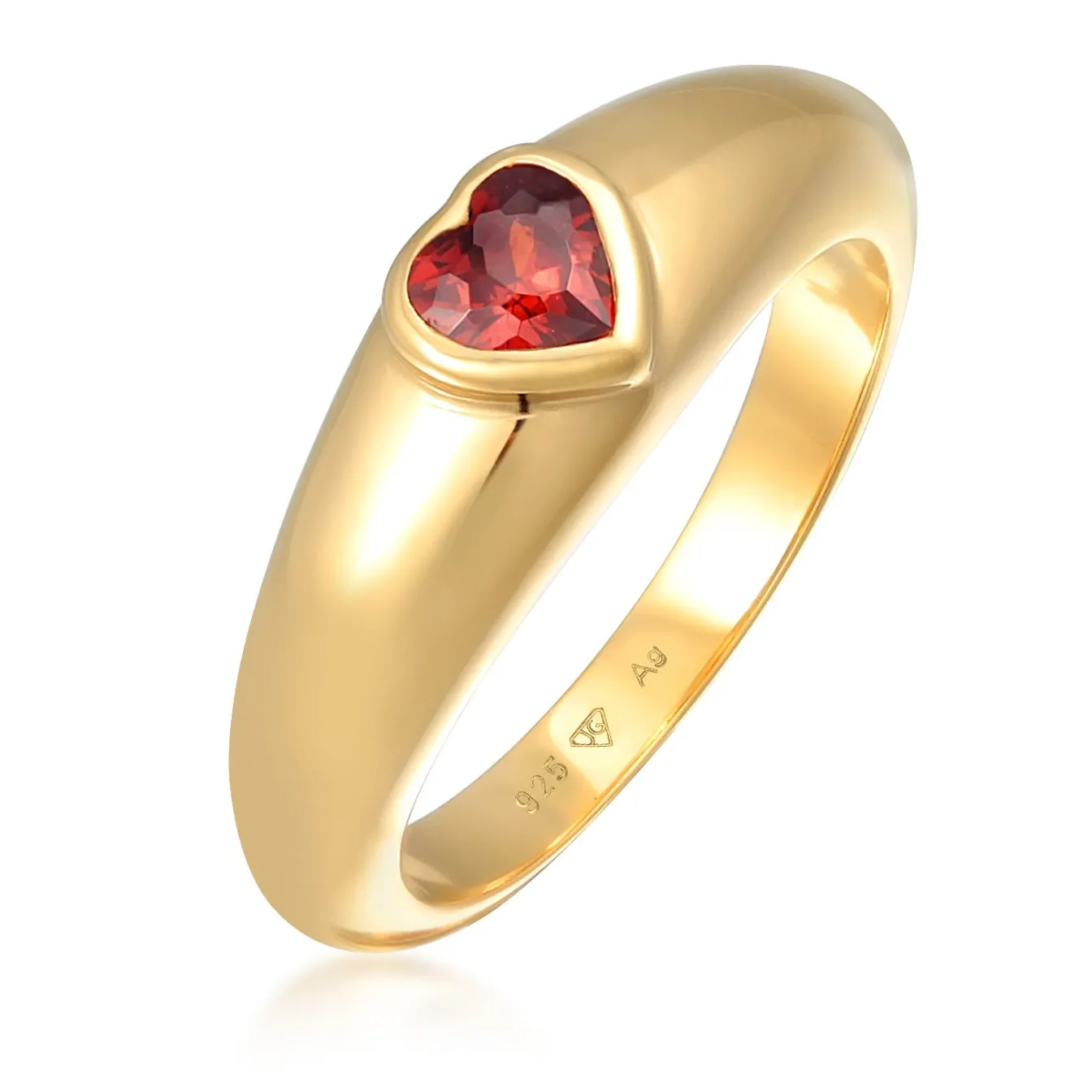 Elli "Bandring Herz | Zirkonia (Rot)< Symbol-schmuck|Herz-schmuck