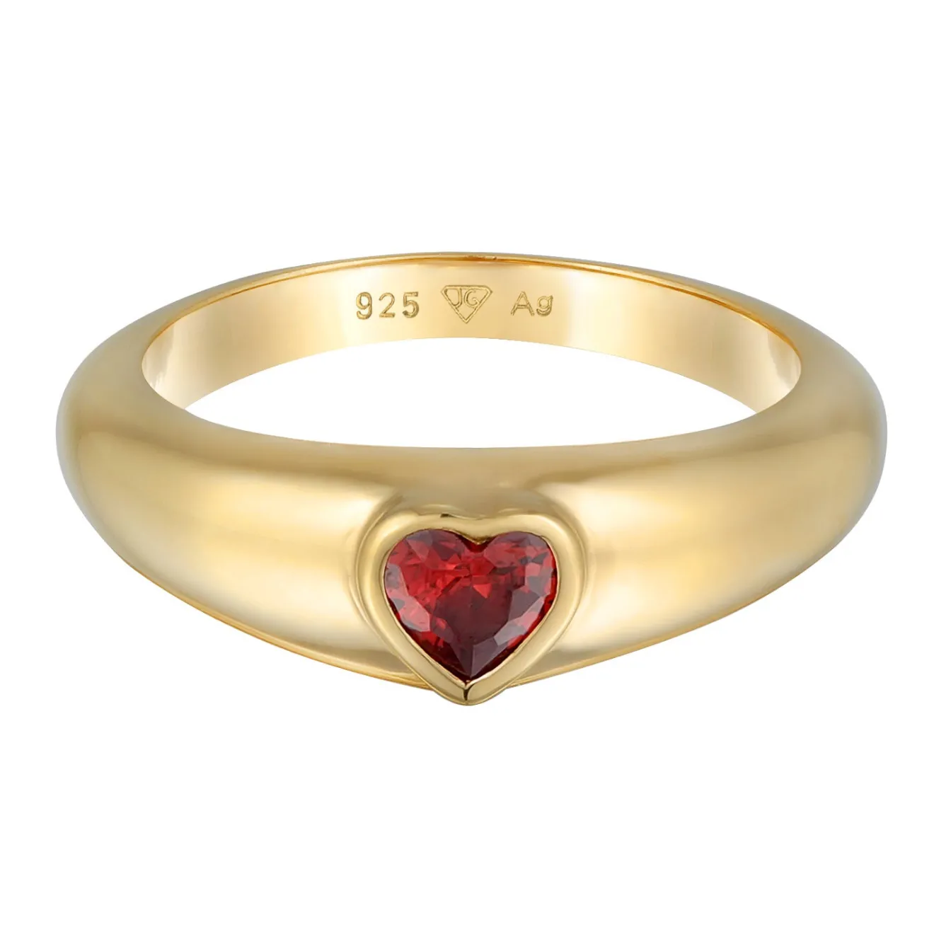 Elli "Bandring Herz | Zirkonia (Rot)< Symbol-schmuck|Herz-schmuck