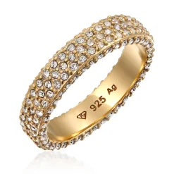Elli "Bandring Memoire | Glas Kristalle (Weiß)< Vergoldet|Ringe