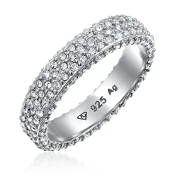 Elli "Bandring Memoire | Glas Kristalle (Weiß)< Vergoldet|Ringe